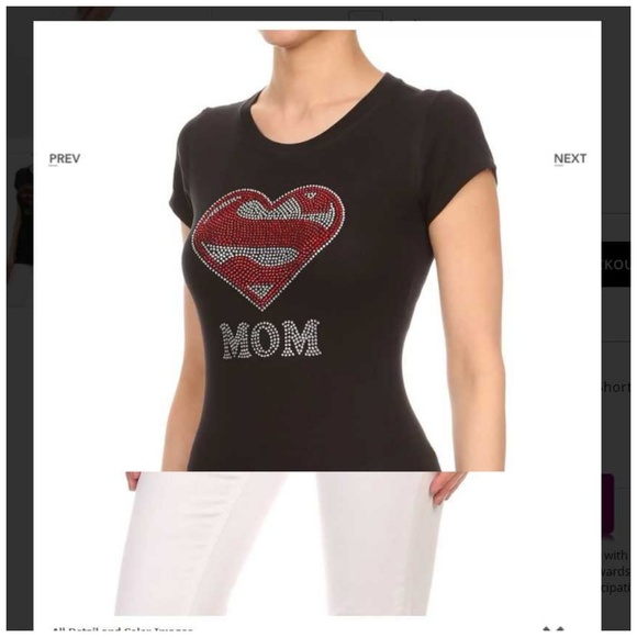 Black Crewneck short sleeve shirt Super mom - Picture 2 of 4